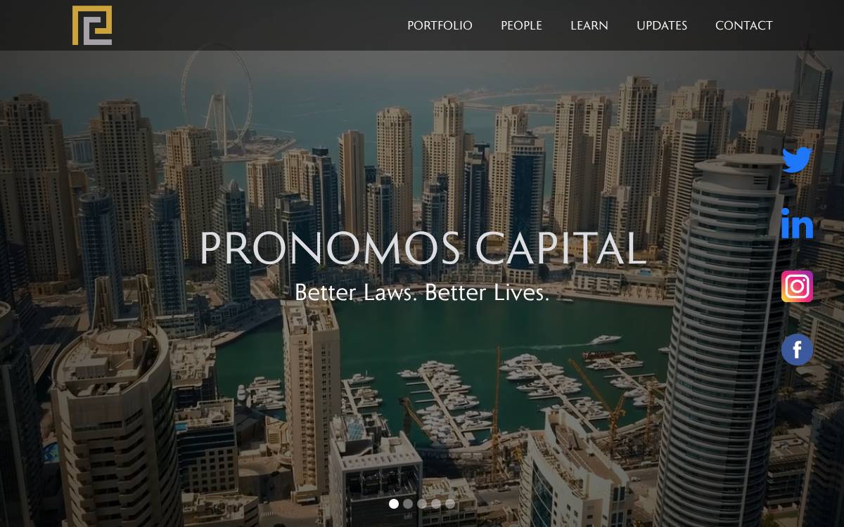 Pronomos Capital website preview