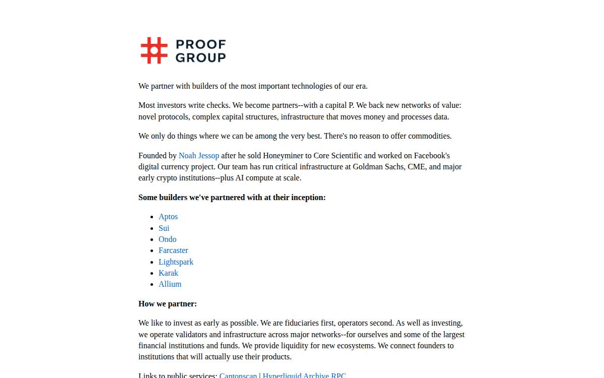 Proof Group website preview