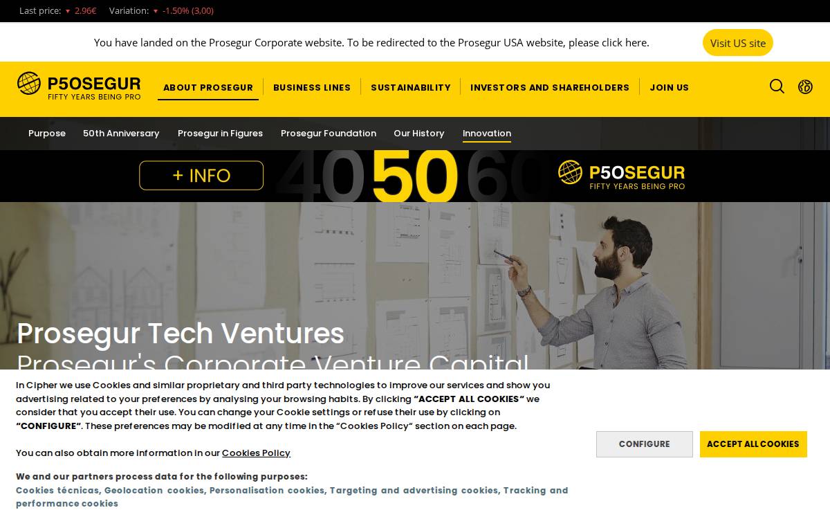 Prosegur Tech Ventures website preview