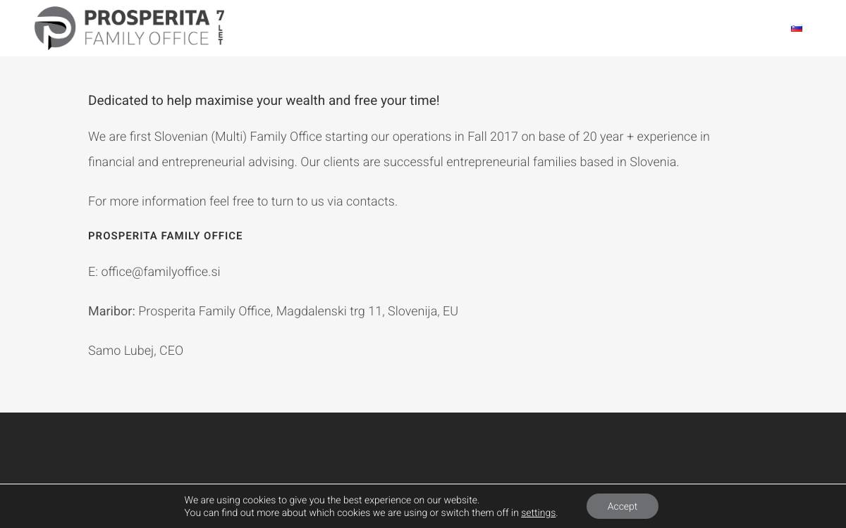 Prosperita Family Office website preview