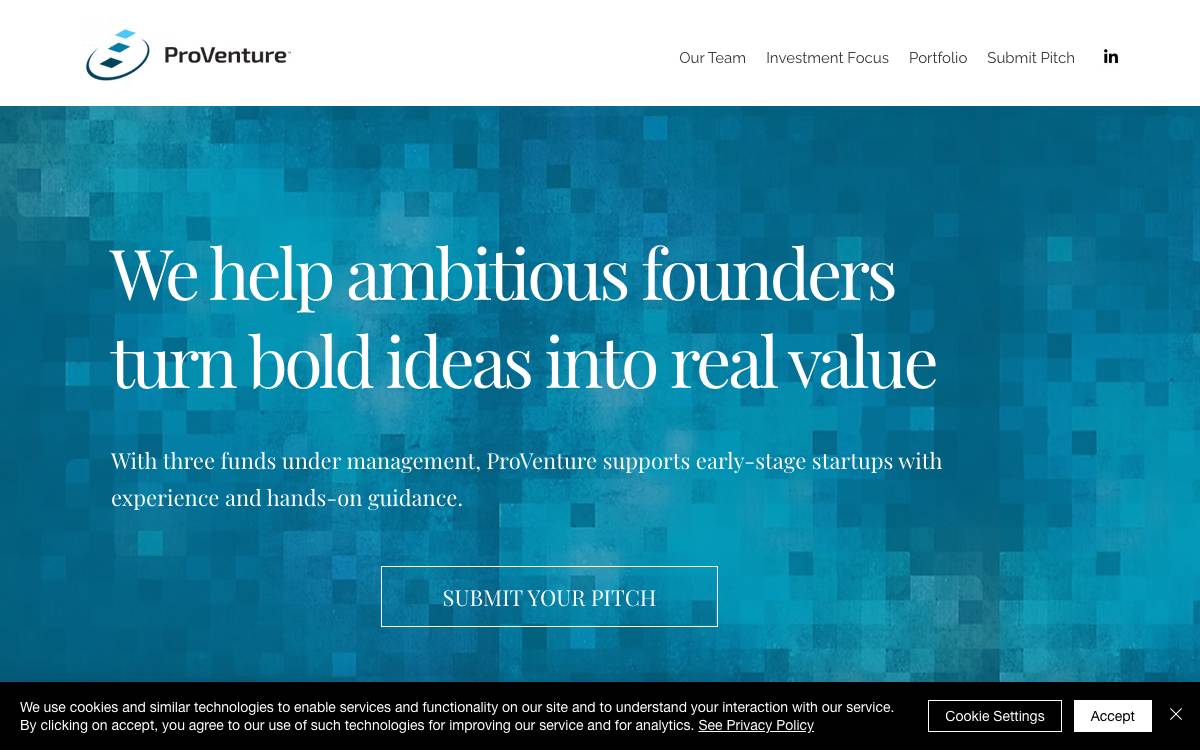 ProVenture website preview