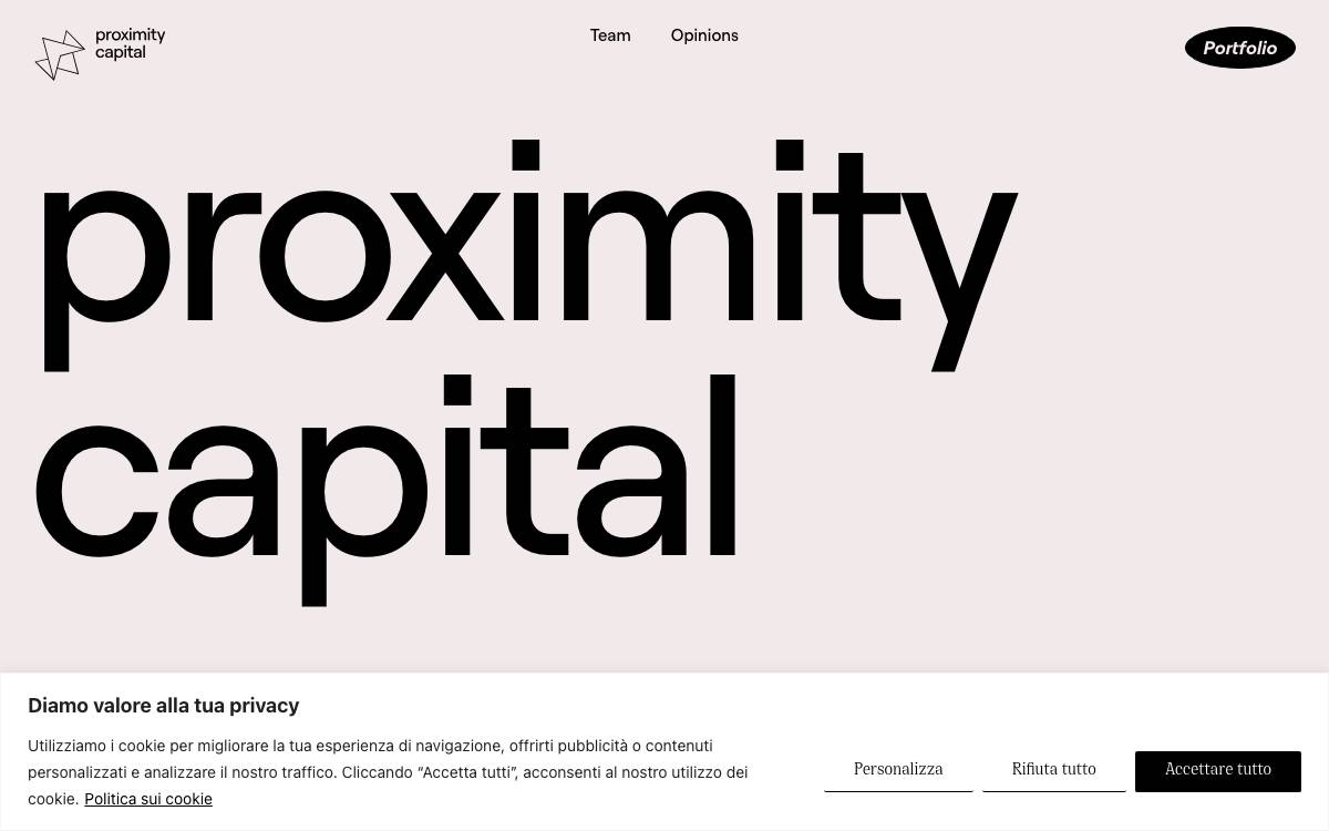 Proximity Capital website preview