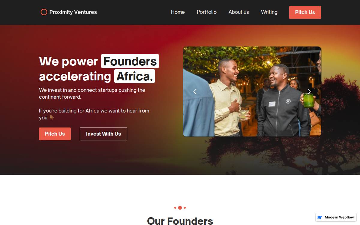 Proximity Ventures website preview