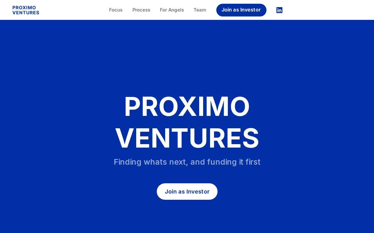 Proximo Ventures website preview