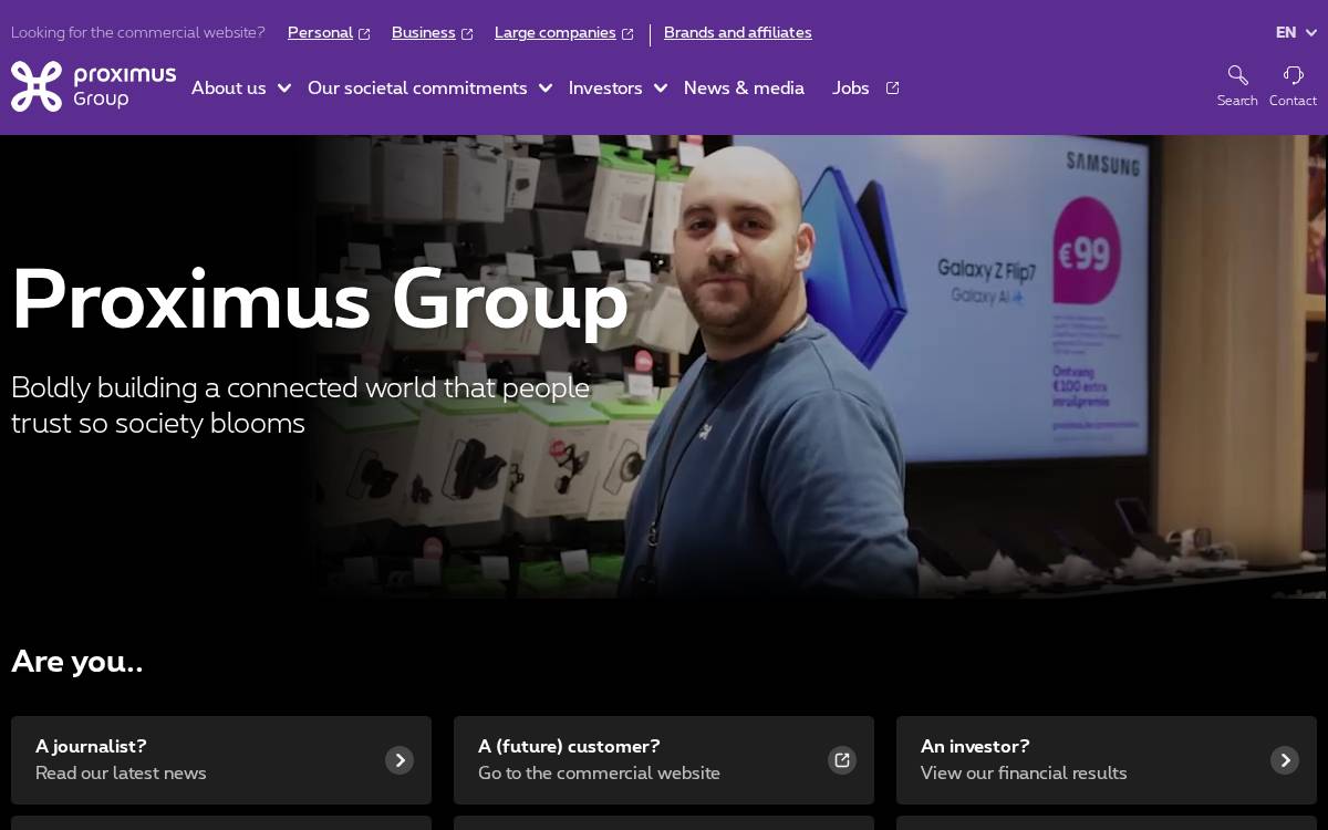 Proximus website preview
