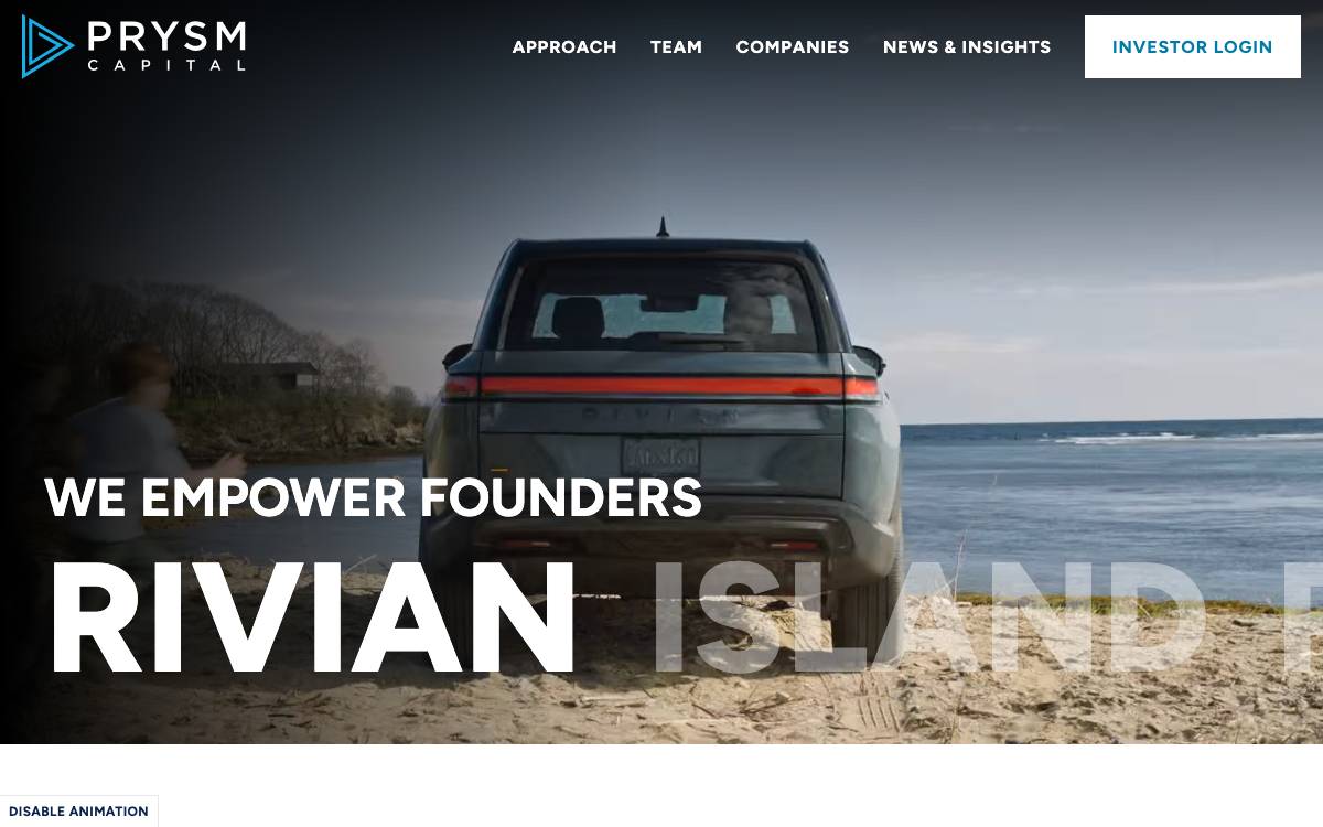 Prysm Capital website preview