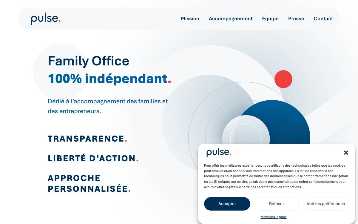 Pulse Neo Family Office website preview