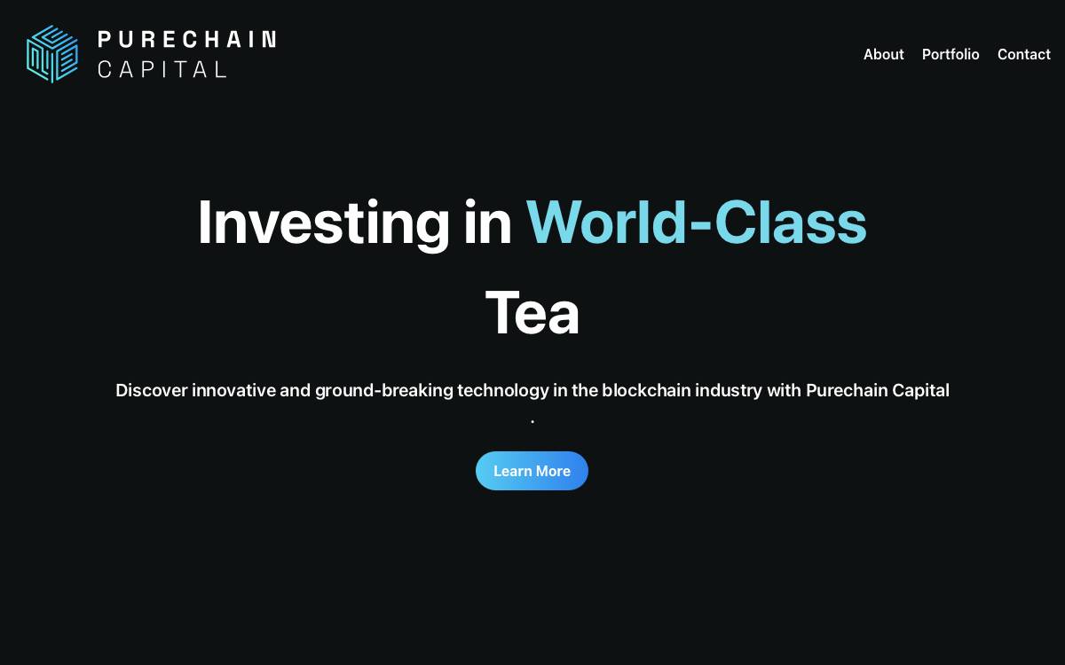 Purechain Capital website preview