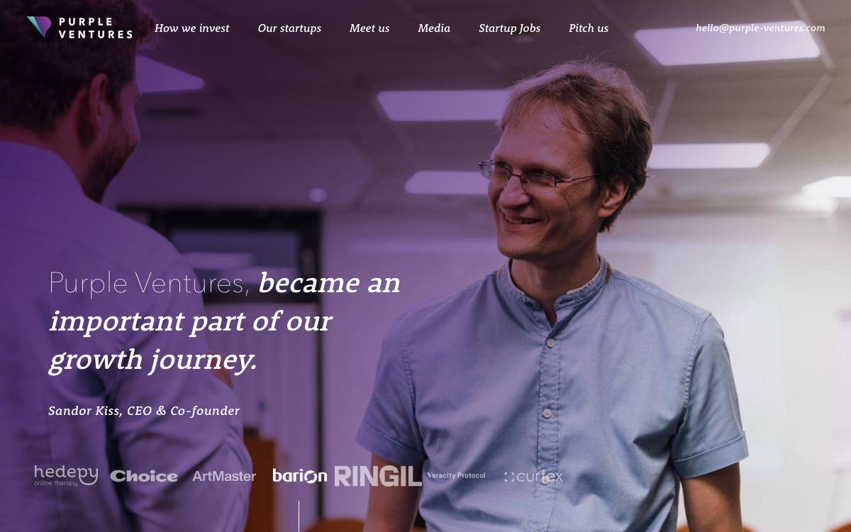 Purple Ventures website preview