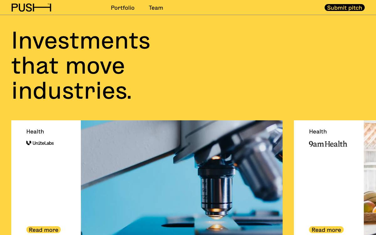PUSH Ventures website preview