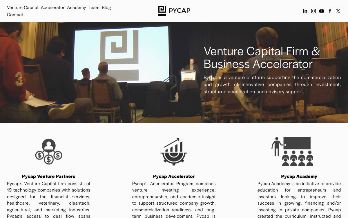 Pycap website preview