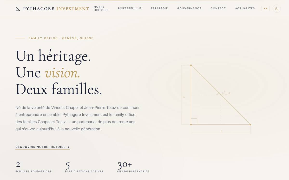 Pythagore Investment website preview