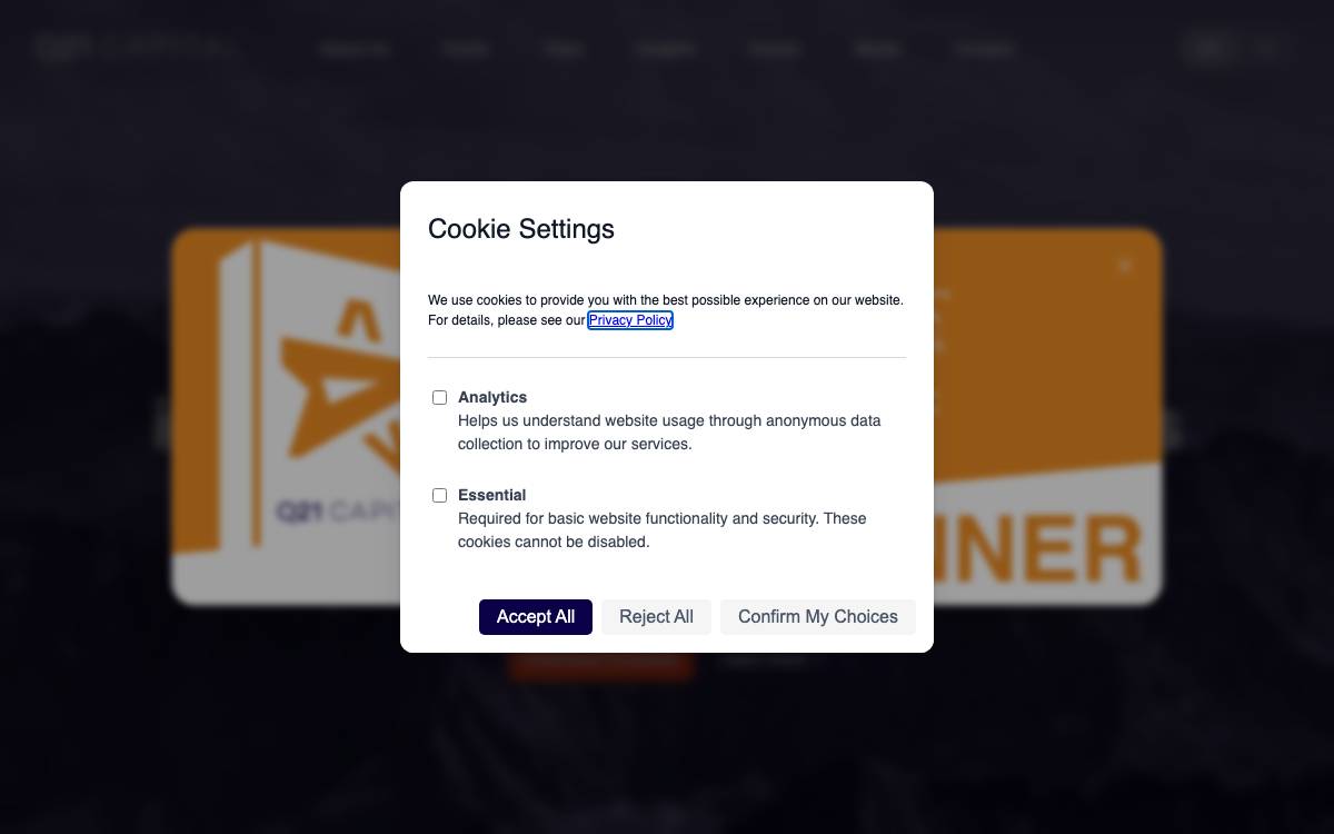 Q21 Capital website preview