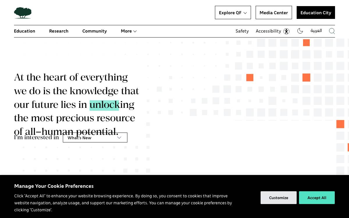 Qatar Foundation website preview