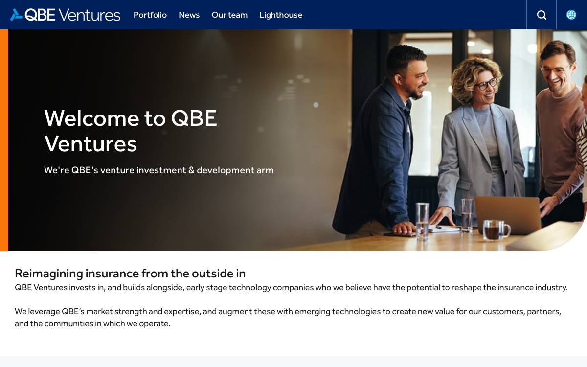 QBE Ventures website preview
