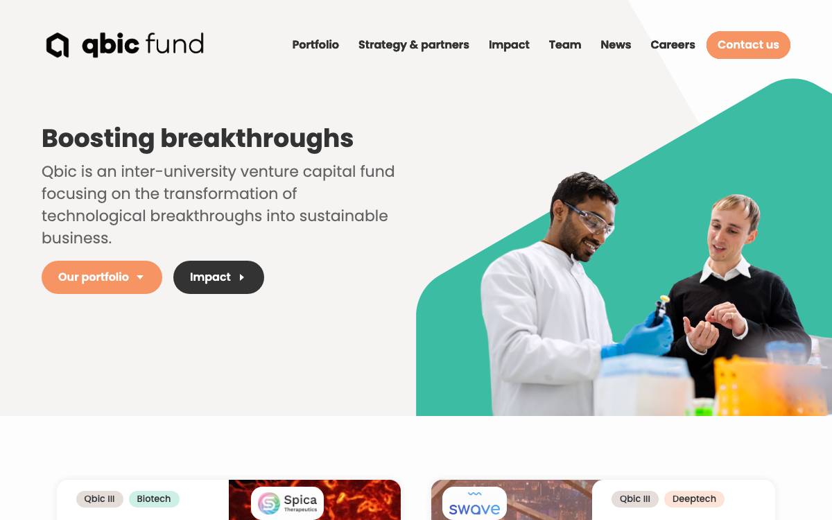 Qbic Fund website preview