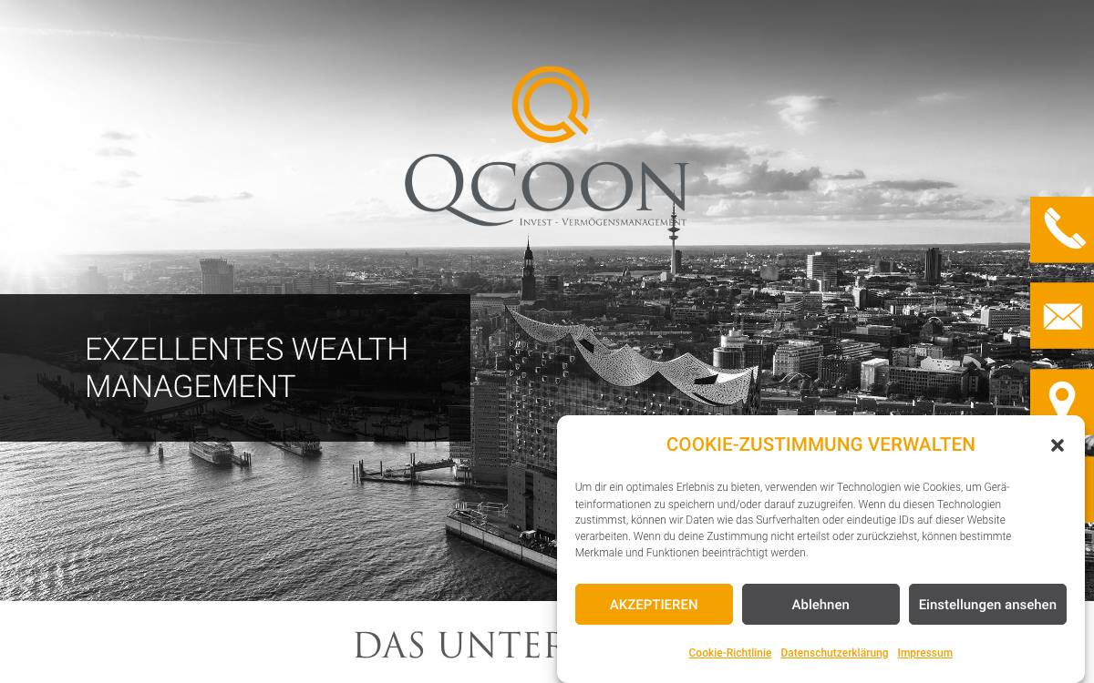Qcoon Invest website preview
