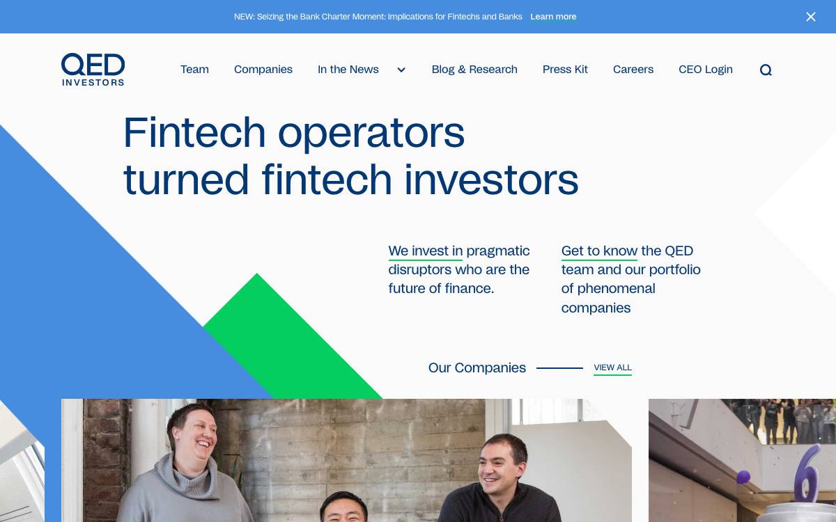 QED Investors website preview