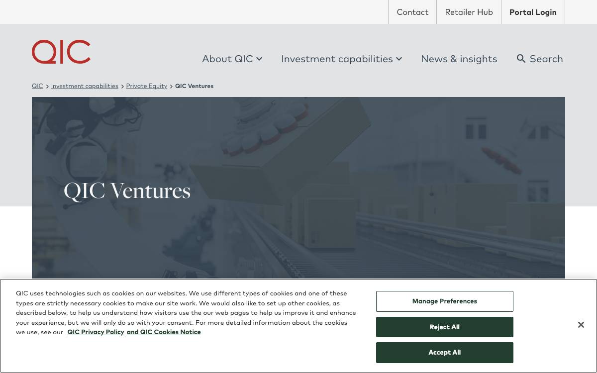 QIC Ventures website preview