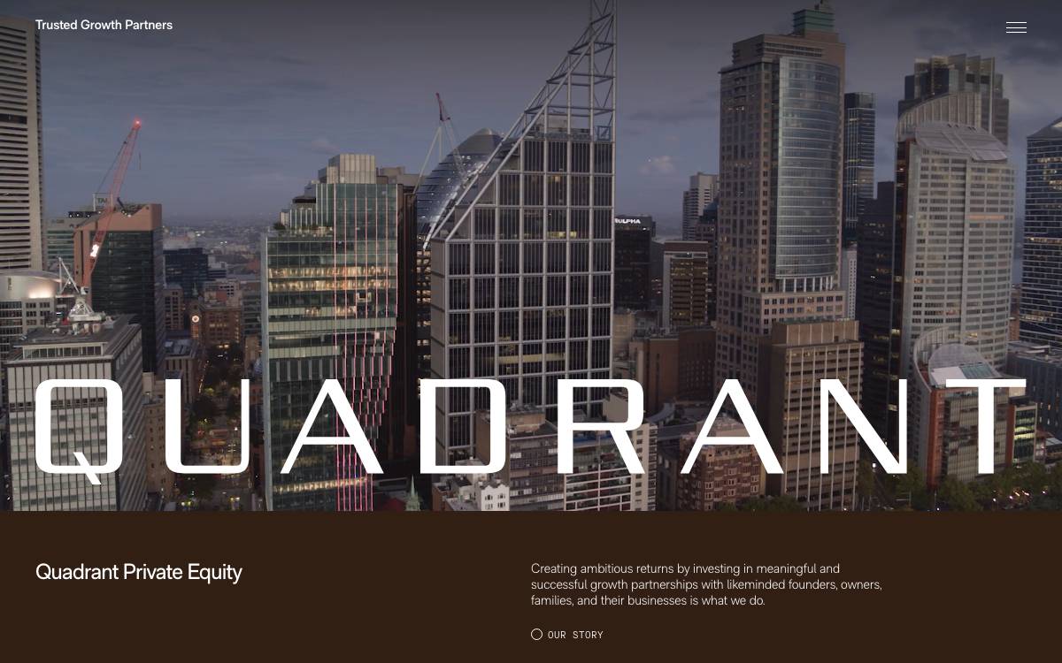 Quadrant Private Equity Pty Ltd. website preview