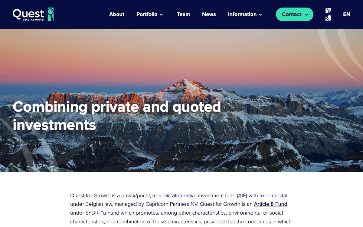 Quest for Growth website preview