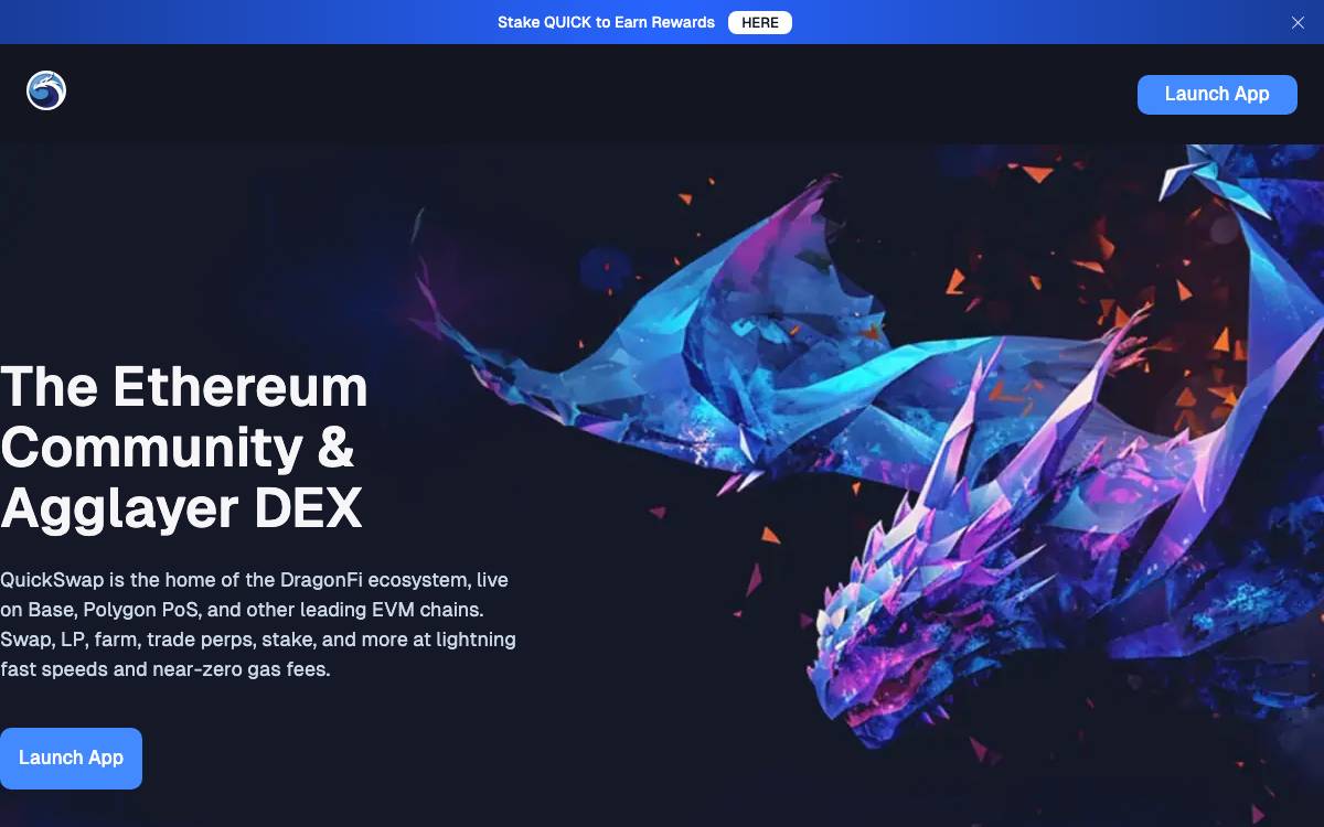 QuickSwap website preview