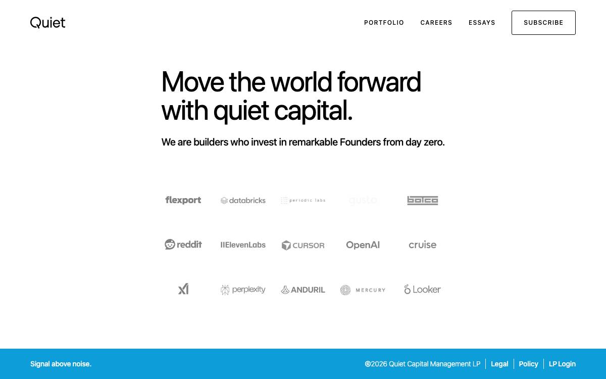 Quiet Capital website preview