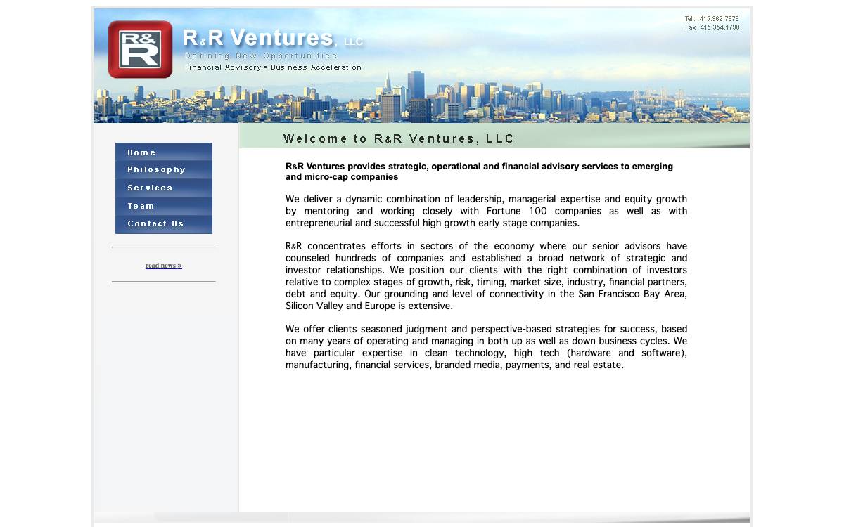 R&R Ventures website preview