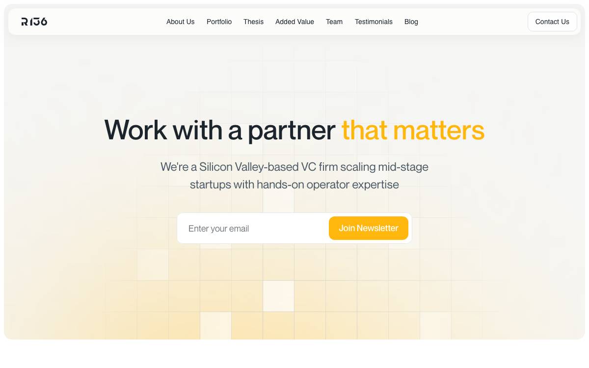 R136 Ventures website preview