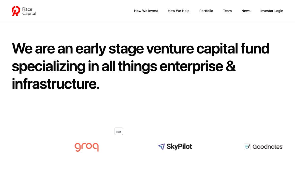 Race Capital website preview