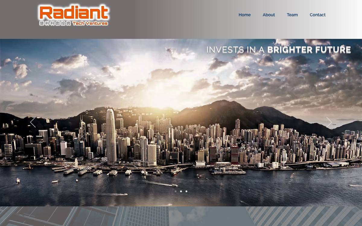 Radiant Tech Ventures website preview