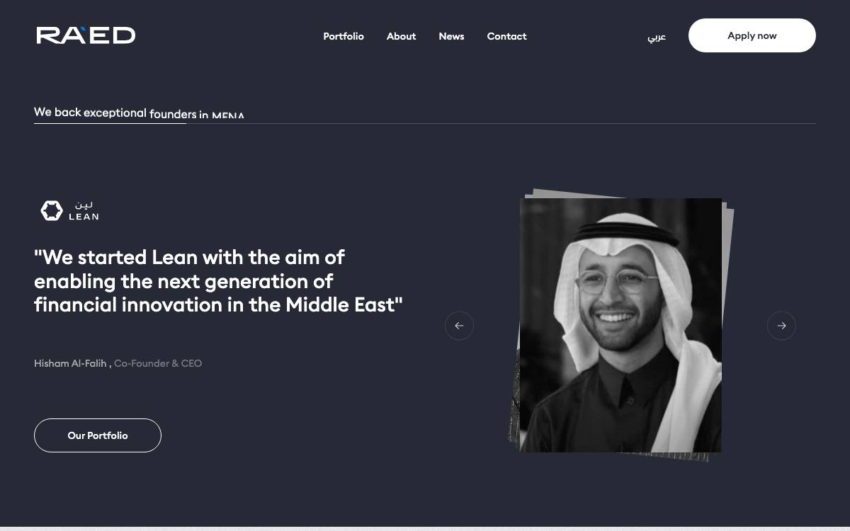 RAED Ventures website preview
