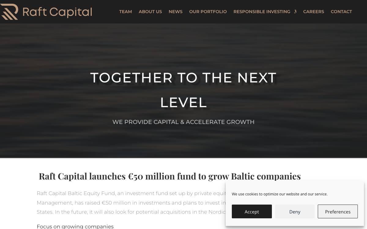 Raft Capital website preview