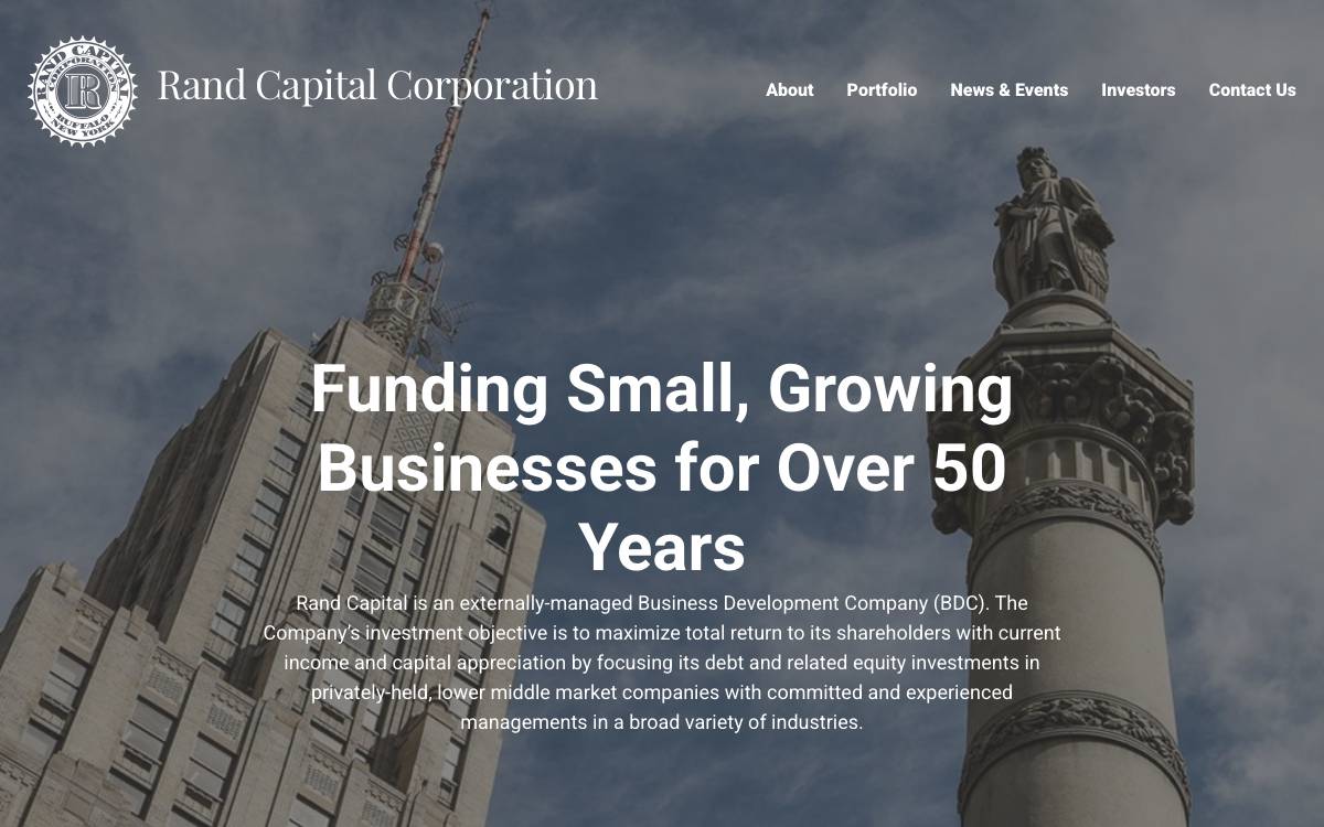 Rand Capital website preview