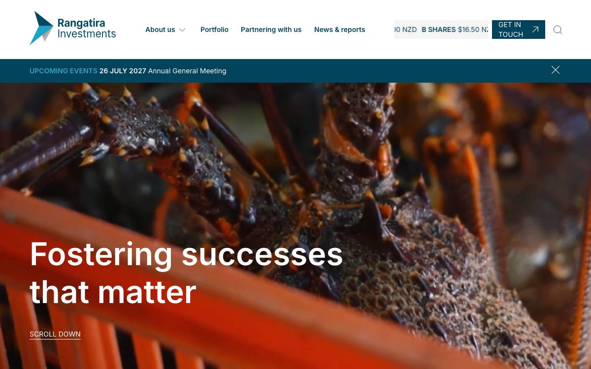 Rangatira Investments website preview
