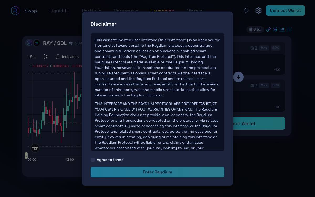 Raydium website preview