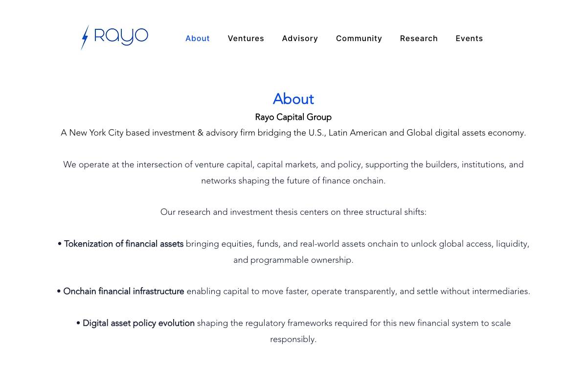 Rayo Capital Group website preview