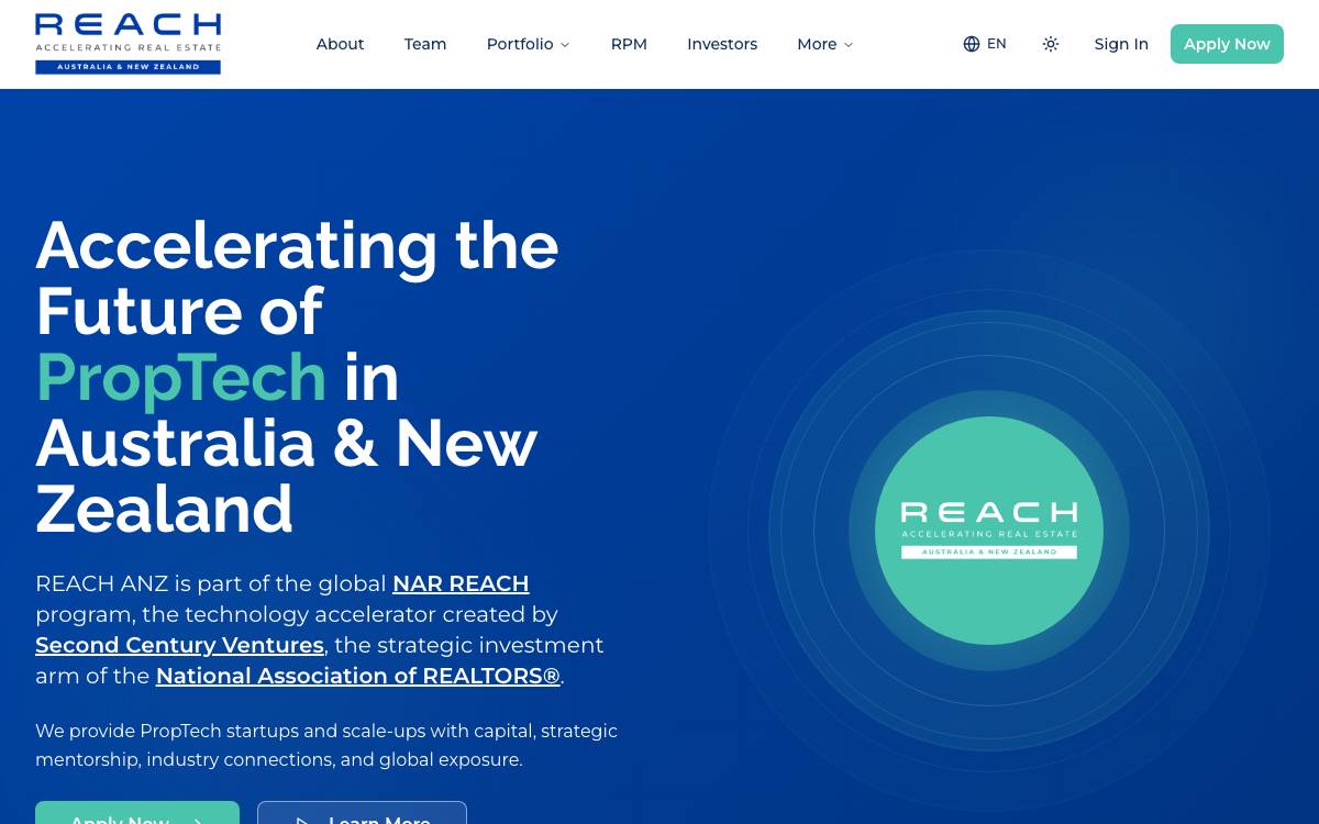 REACH Australia and New Zealand website preview