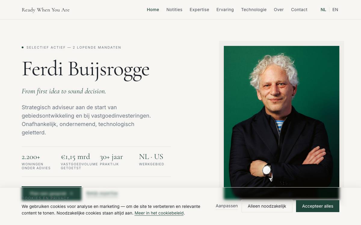 Ready When You Are B.V. website preview