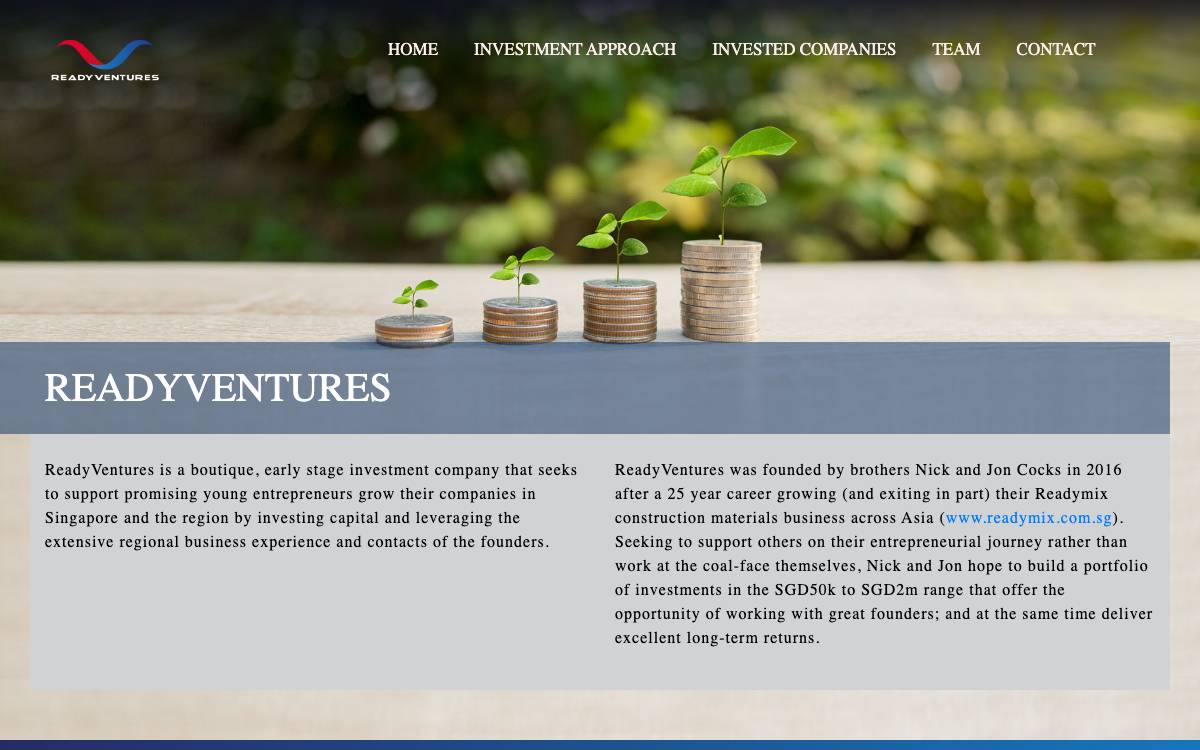 ReadyVentures website preview