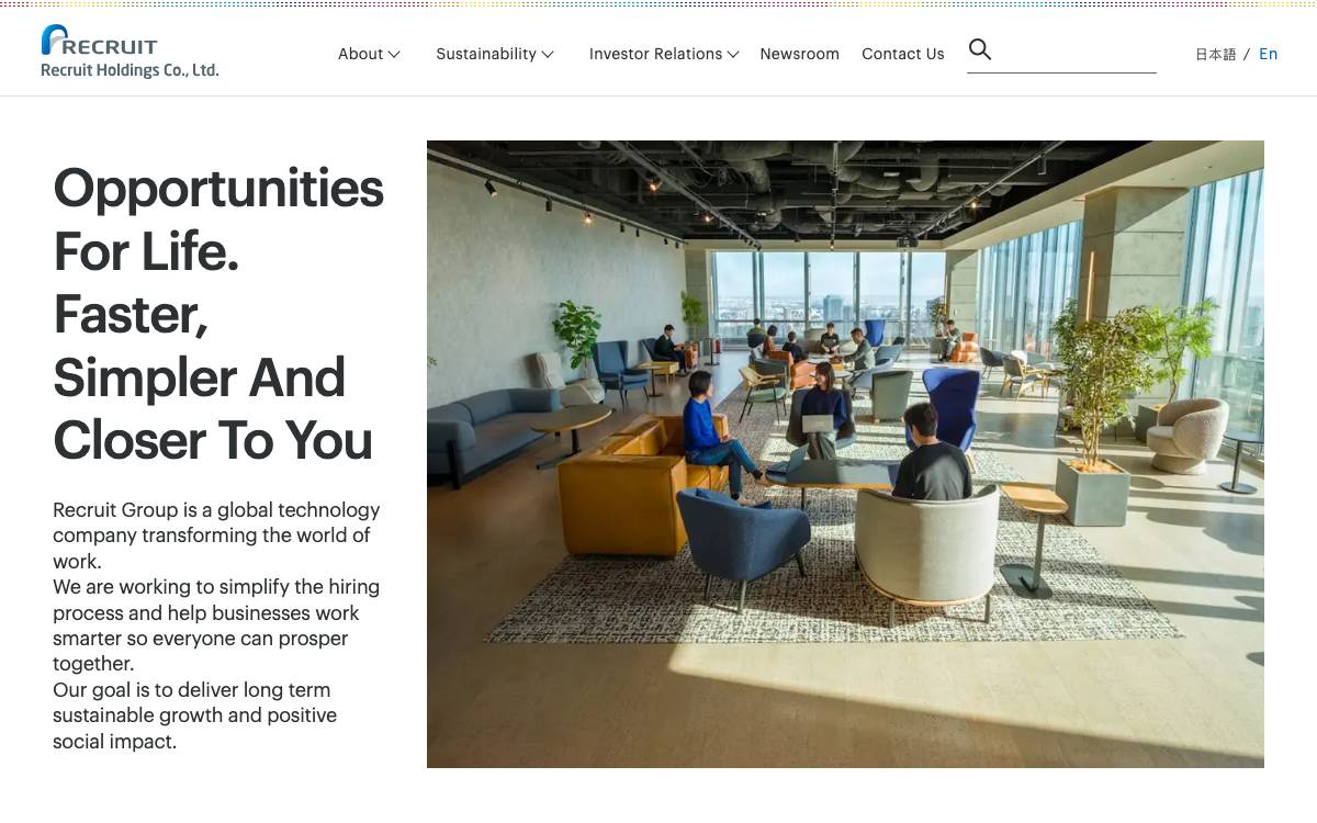 Recruit Holdings website preview