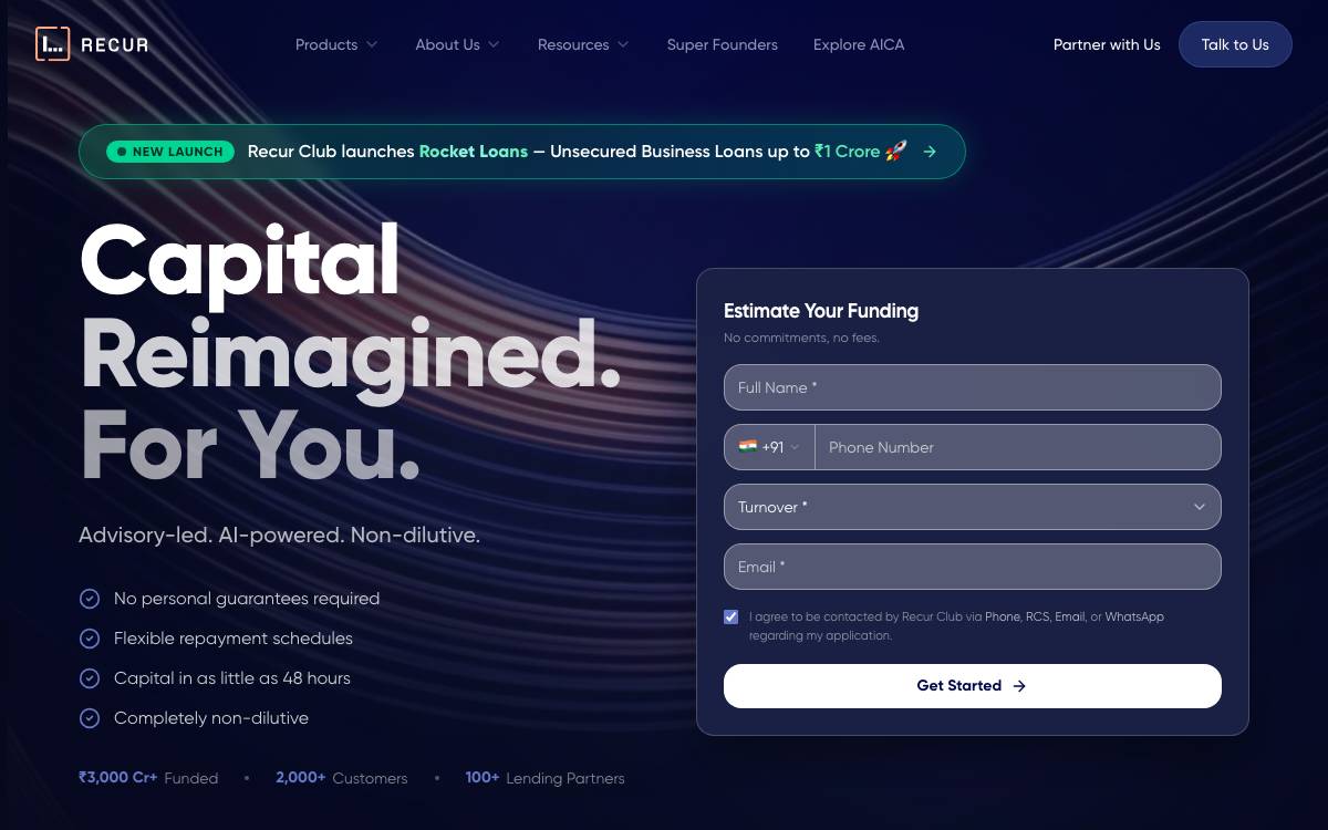 Recur Club website preview
