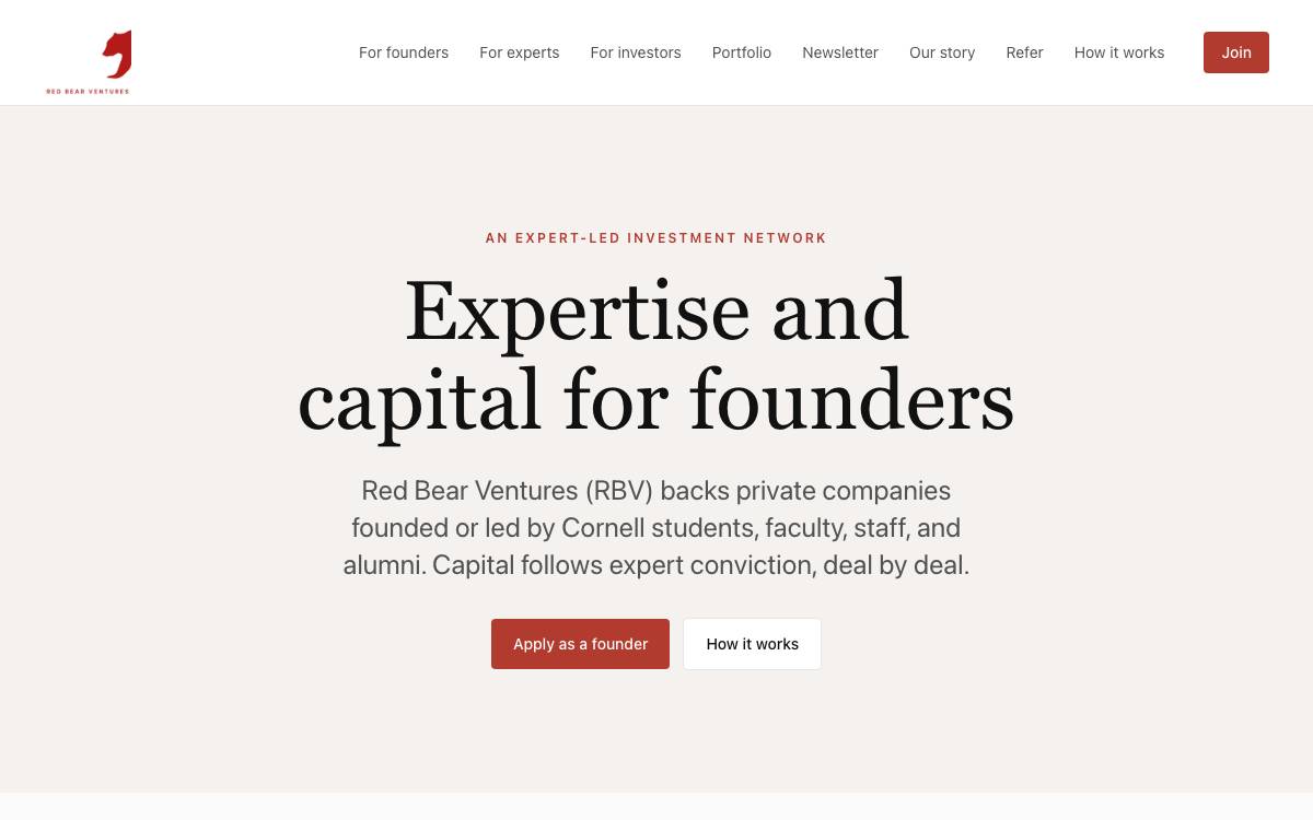 Red Bear Ventures website preview