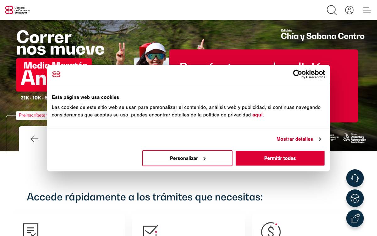 Red de Inversionistas — Cámara de Comercio de Bogotá website preview