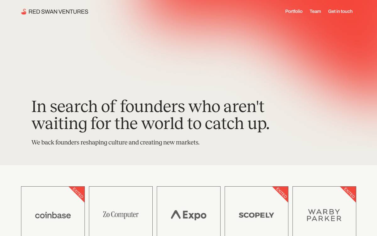 Red Swan Ventures website preview