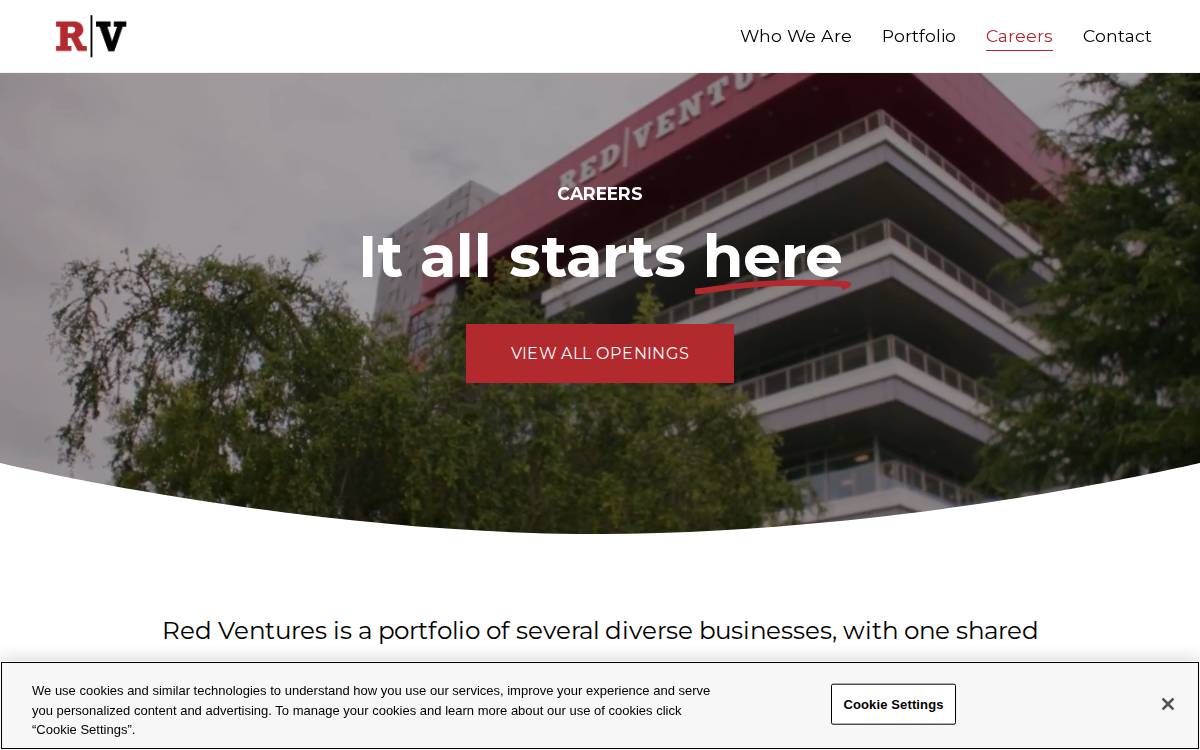 Red Ventures website preview
