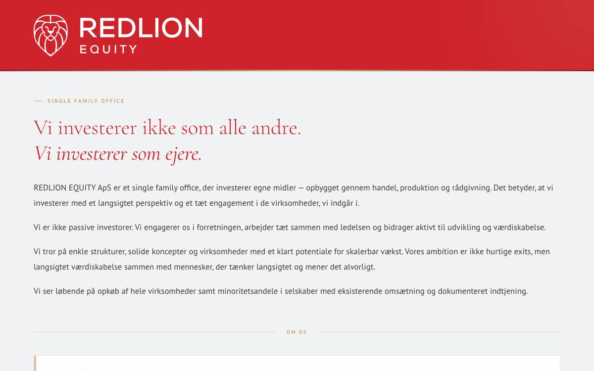 REDLION EQUITY website preview