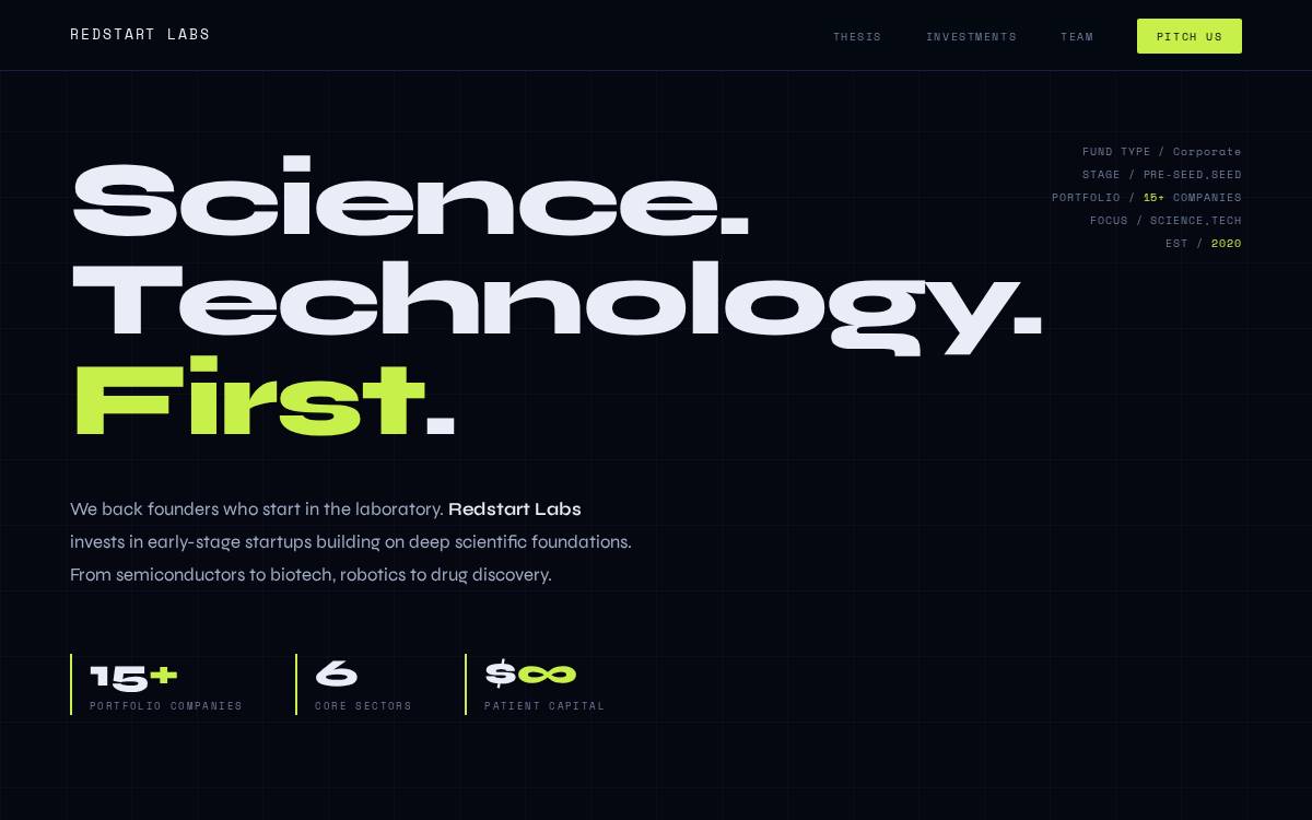 Redstart Labs website preview