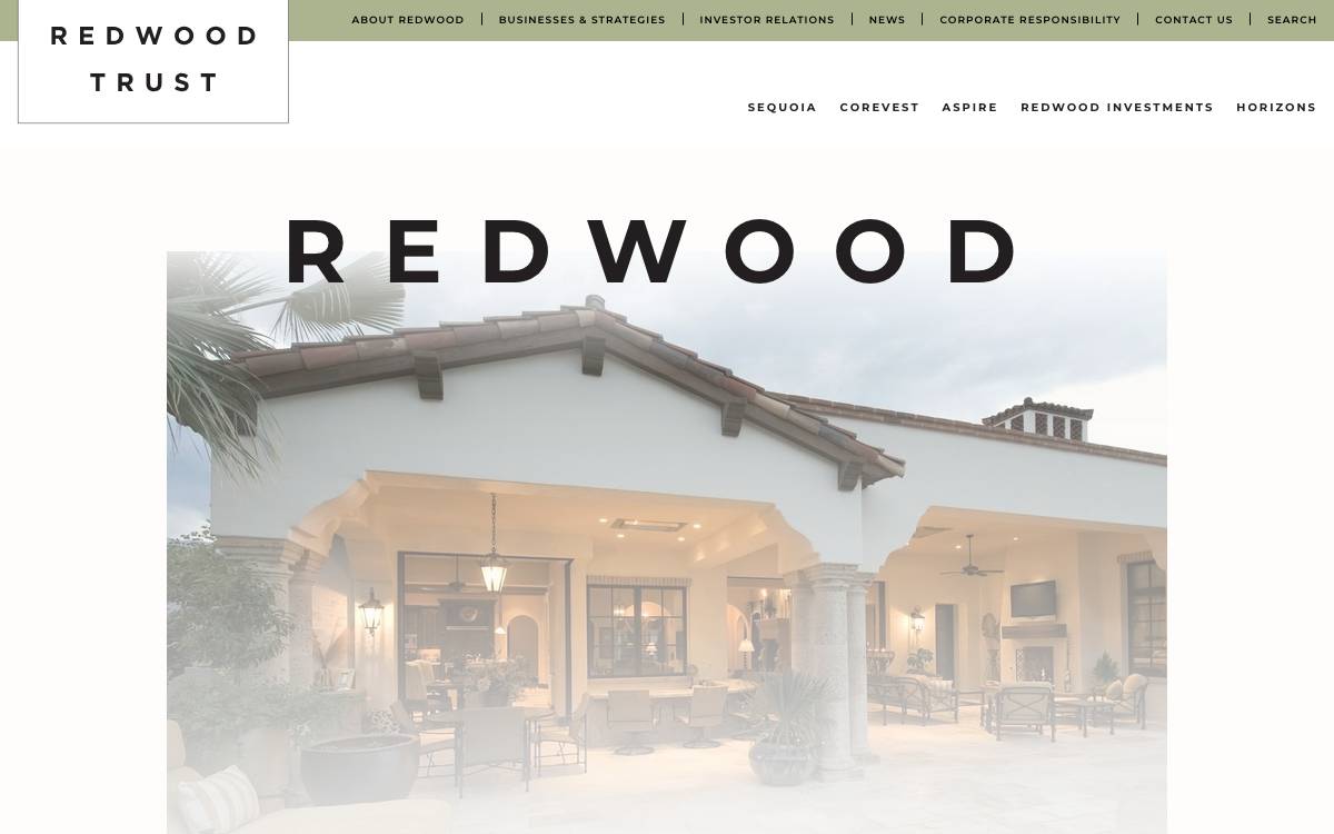 Redwood Trust website preview