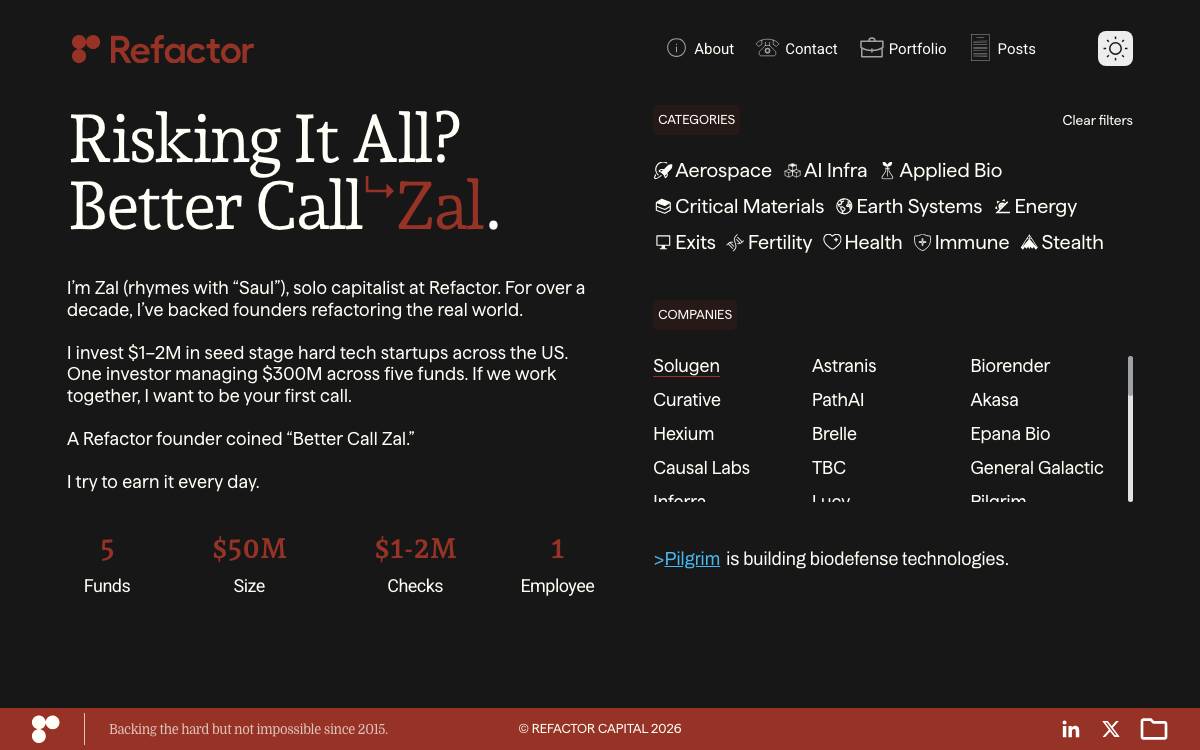 Refactor Capital website preview